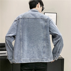 JK923-P70-现货店主风牛仔夹克肥仔量足破洞印花大码，男装夹克，星座103A
