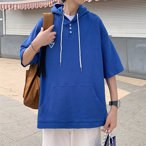 特P38控68 华夫格冰丝连帽短袖男夏季外套中性宽松LM01图片