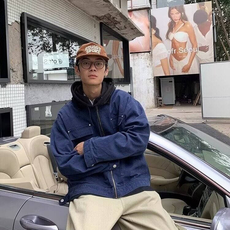 斜纹工装夹克男女潮秋新款街头上衣简约百搭休闲外套潮HH7707P65,男装夹克,星座1013-5
