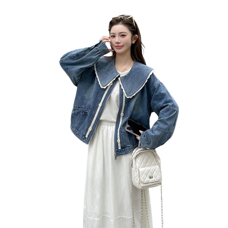 [】春季新款学院风牛仔外套2C057-8202-P160-K258,女装短外套,2C057