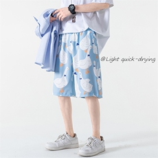 2023夏新款冰丝沙滩裤大码透气男女情侣休闲五分短裤DK28652-P25，男装休闲裤，电商A082