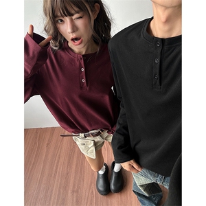 德绒打底衫亨利领美式休闲叠穿卫衣大码T恤男 5Q4086-TP2048图片