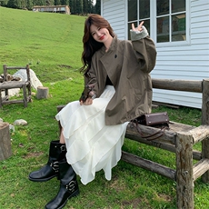 休闲风立领纯色常规宽松型女风衣百搭洋气秋季宽松春秋气质小个子，女装风衣，浙宝301