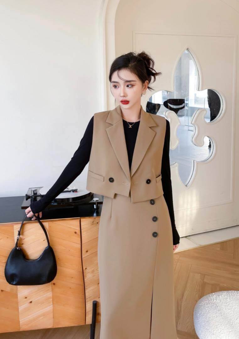 2023年女人味两件套连衣裙，女装连衣裙，贻思茗