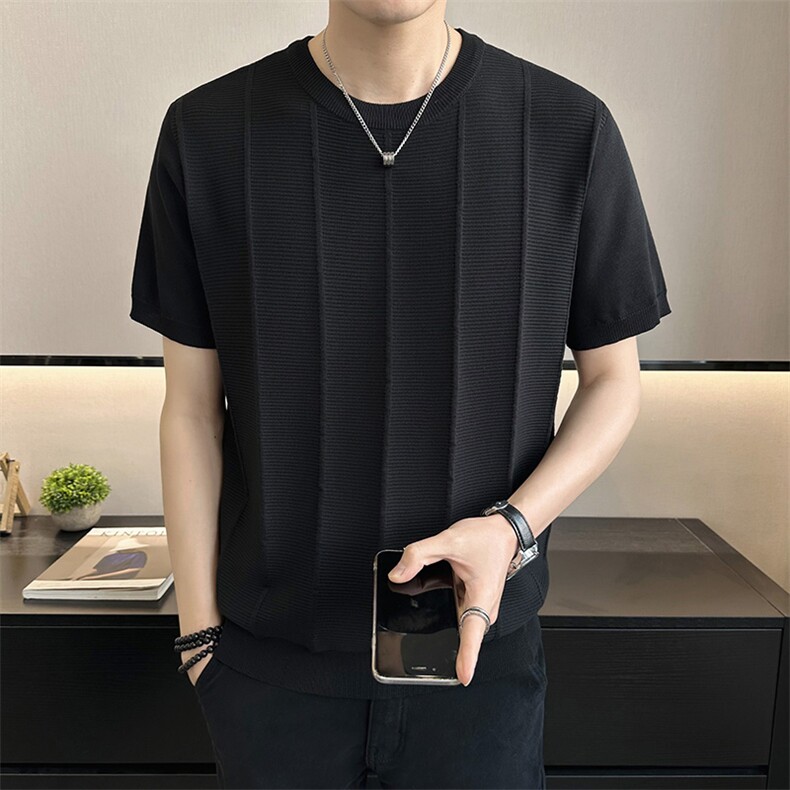 店主风~夏季冰丝薄款针织短袖T恤T2004/P55,男装T恤,电商B331