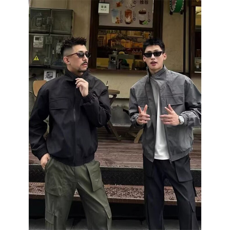 W10513-P68网图现货流行气质潮流夹克简约百搭日系原宿外套,男装夹克,星座1608