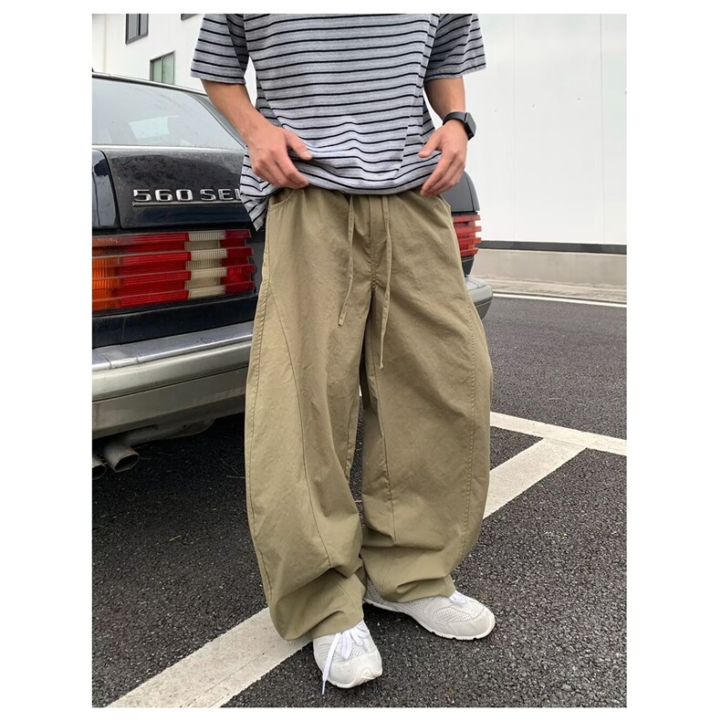 休闲工装裤男士夏季2025新款日系青少年宽松直筒男生阔腿长裤,男装工装外套,星座218-1（原230）