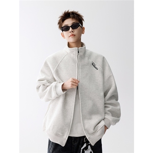 开衫卫衣男女立领外套春秋东2025新款情侣装宽松百搭上衣WY40 P48图片