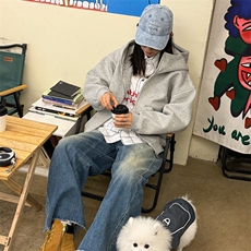 抖音得物高品质25秋冬美式高街宽松结构防风高领连帽卫衣外套W60，男装卫衣，电商A486