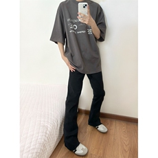 【有货】毛边517弯刀牛仔裤男款修身直筒微喇裤子高街KZA21LL-P48，男装牛仔裤，星座1007（原301D）