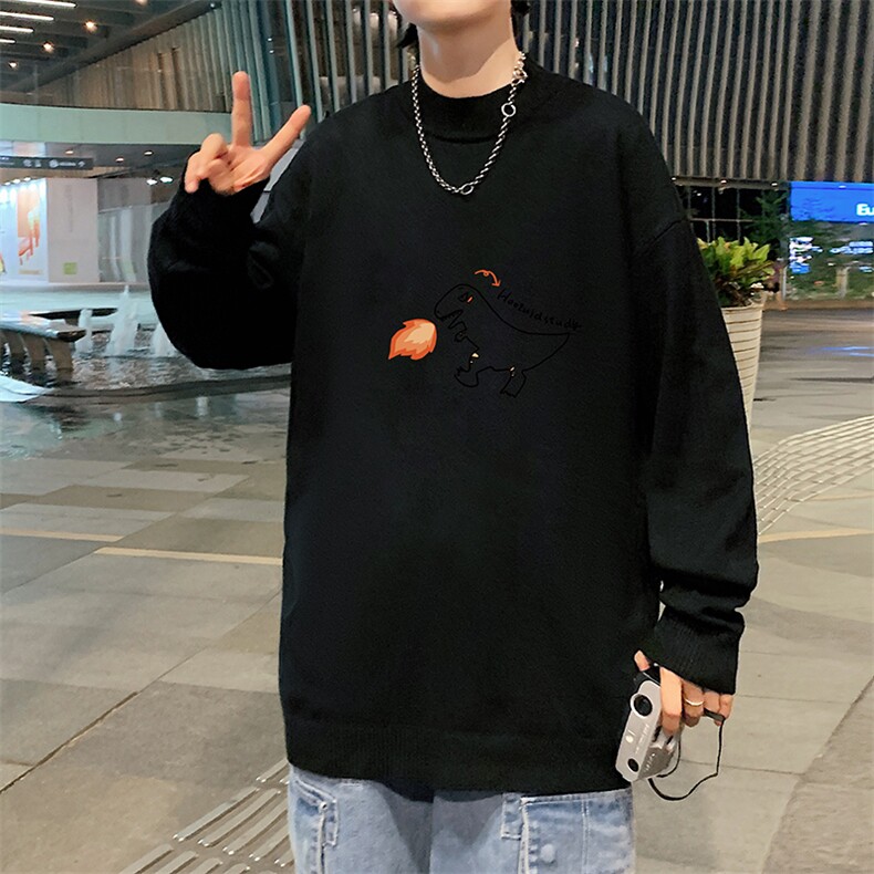 M18040-P45加绒款-P65半高领毛衣男士大码针织衫男毛线衣男,男装针织衫/毛衣,电商A040