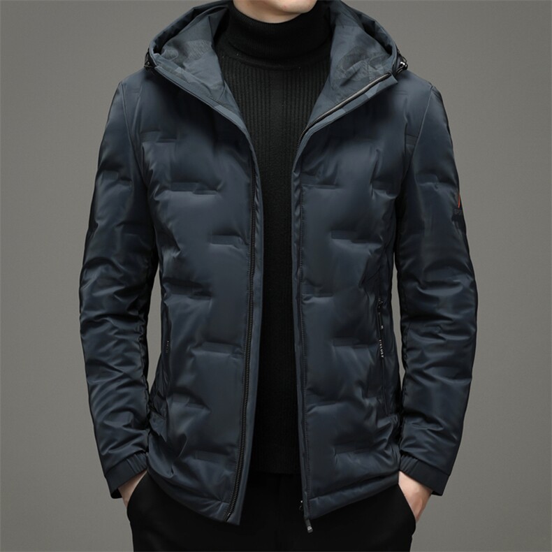 冬装新款短款商务休闲羽绒服中青年男士连帽外套SNNYR86067-P300图片