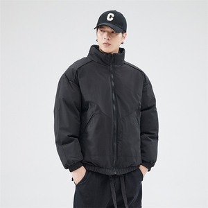 现货冬季美式休闲加厚雪山外套夹克立领纯色三防户外工装棉服