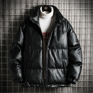 PM51099-P120 立领pu皮棉衣男大码面包服男棉服男棉袄男图片