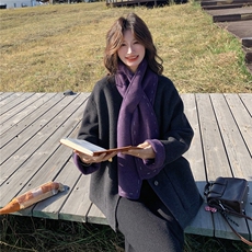 复古撞色双面羊绒大衣女2025秋冬新款独特别致小个子百搭毛呢外套，女装毛呢外套，慧尚2-185