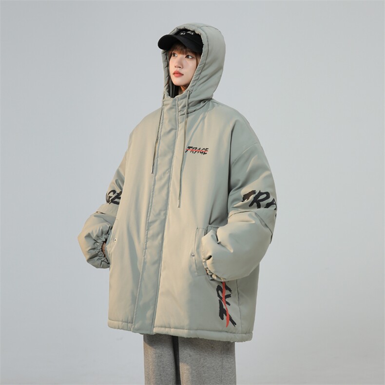 连帽棉衣男女拼接袖字母棉袄棉服冬装外套3360-P70控108,男装棉衣,星座207