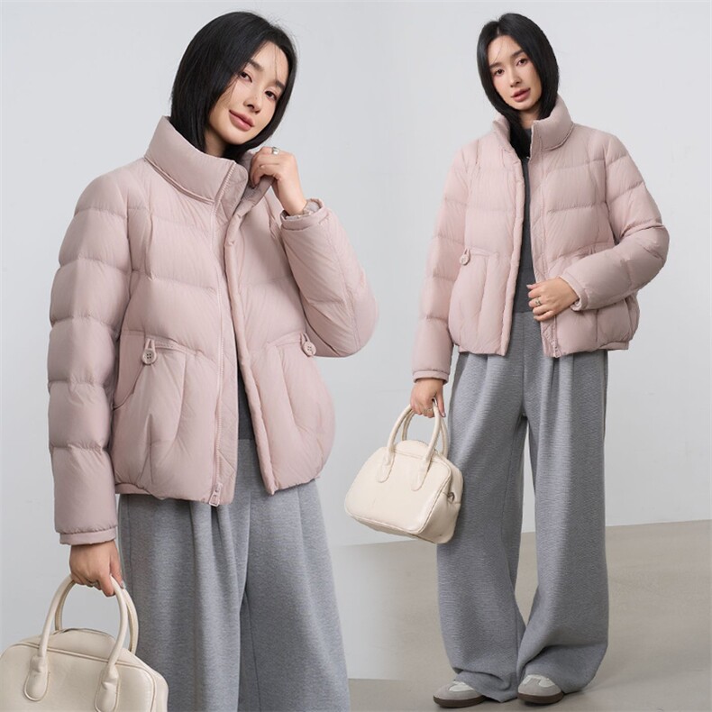 现货2025年冬季新款休闲风羽绒服女90白鸭绒,女装羽绒服,阳光伊恋