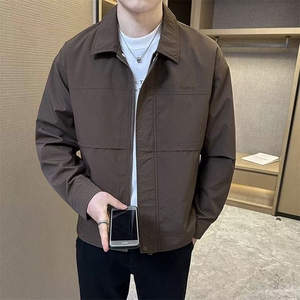 翻领外套男士春秋季2025新款潮流休闲行政夹克男上衣外套图片