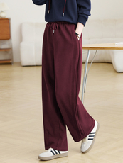 长期有货2026年春秋装弯刀裤梧桐长裤直筒休闲运动裤时尚阔腿卫裤，女装休闲裤，璐依舞