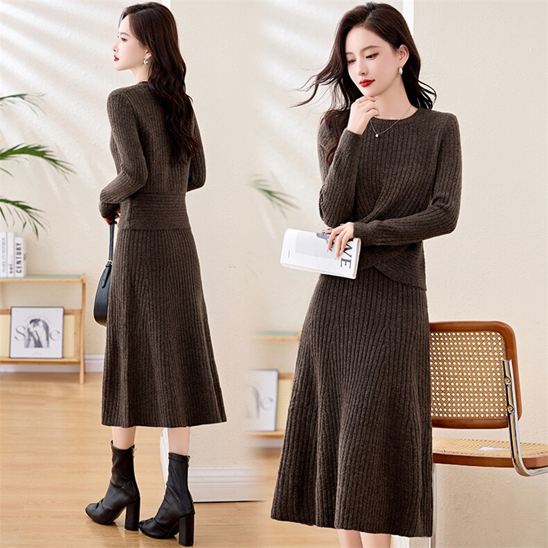 2024秋季时尚简约大方气质优雅收腰显瘦休闲修身百搭潮流两件套，女装套装/套裙，香水丽阁