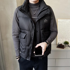 短款立领羽绒马夹男休闲日系面包服保暖外套马甲背心M6016-P130，男装背心/马甲，电商A239