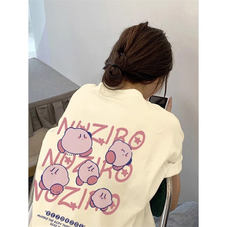 T0667-P25 2025新款甜酷纯棉重磅短袖 宽松甜美情侣夏装图片