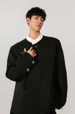 1新中式拼色大码M-5XL西服男:95%聚酯纤维5%氨纶XF77951特P65控98，男装西服，星座226-2