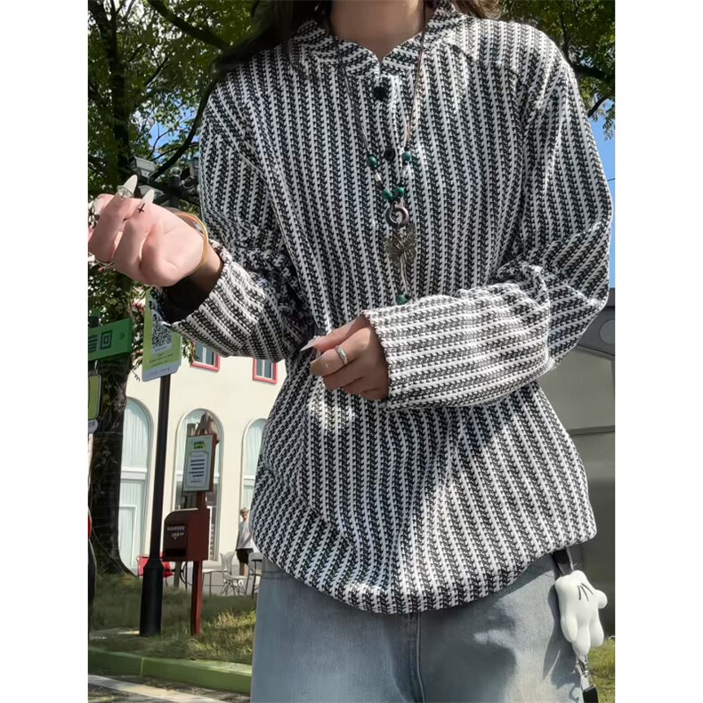XZ809A/FK01/特P19/加绒特P26  雪尼尔小香风立领POLO杉长袖卫衣图片