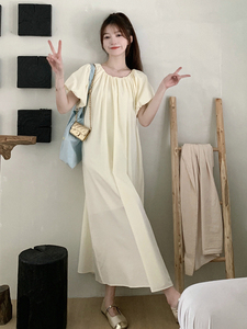 2024新浅杏黄色连衣裙【现货】082-3639P120K178图片