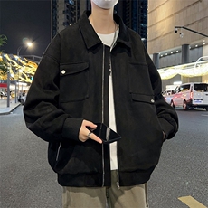 M-8XL休闲翻领鹿皮绒皮衣夹克外套8082-P80大码，男装夹克，星座209