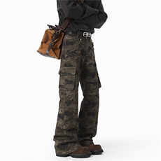现货迷彩工装修身微喇S-5XL大码牛仔裤男78011特P45控78立体白底，男装牛仔裤，星座227-7