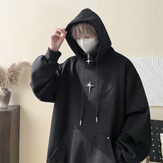 复合牛奶丝假两件加厚连帽卫衣半拉链外套CP42-特P:40控价:88，男装卫衣，电商B371
