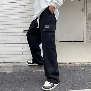 直筒休闲裤男夏季欧美高街潮牌ins工装裤宽松长裤子K0754-P40图片