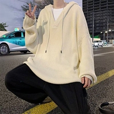 纯色连帽毛衣男女秋冬慵懒宽松针织衫韩版外套小众日系M182/P45，男装针织衫/毛衣，星座506