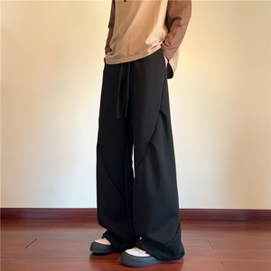 抖音品质斜切拼接双褶皱设计百搭休闲卫裤B315-K25398-特p35控68图片