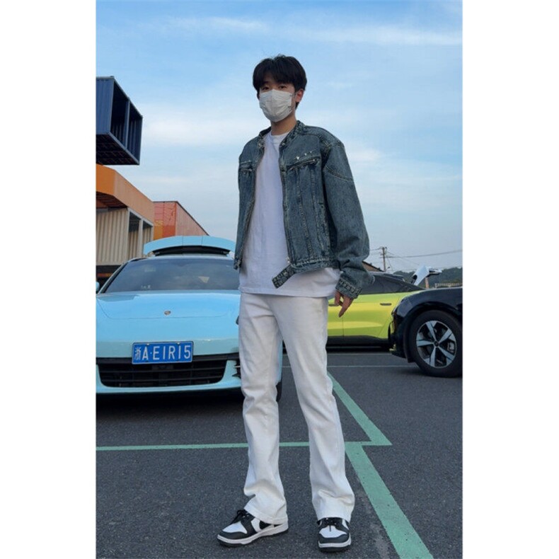 抖音品质有垫肩现货5000件短款牛仔夹克B342-JK100-特P73,男装夹克,电商B342
