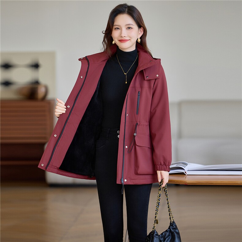 现货加绒派克服女,女装派克服,韩派