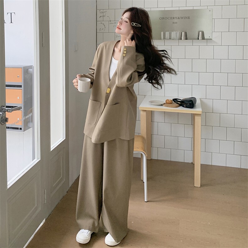 新品2026套装两件套买家秀小西装+阔腿裤2C116-2511-P165-K248,女装套装/套裙,2C116