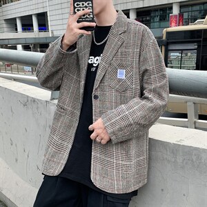 毛呢格西装男2021秋季新款修身西服外套韩版帅气休闲 W1866-P62图片
