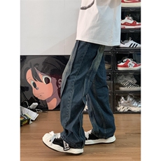 【网图】假两件解构牛仔裤男欧美hiphop裤子美式NZK13LL-特P58，男装牛仔裤，星座1007（原301D）