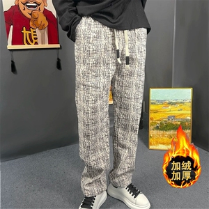 扎染裤子欧美春秋冬青少年阔腿休闲裤宽松慵懒风直筒裤 K608图片