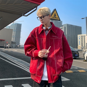 设计感多结构复古皮衣美式潮牌假两件皮夹克X1213-DY2316-特P108图片