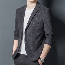 商务休闲时尚西装外套2023秋季新款中年男士修身西服爸爸装上衣，男装西服，电商B212（原钱塘6029）