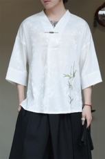 新中式提花风潮T恤短袖上衣刺绣汉服时尚唐装T2403-P55，男装T恤，电商A227