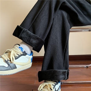 波浪纹加绒加厚垂感休闲裤M~5XL XZ604-KG53JR-P65控78图片