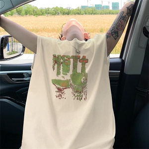 可48小时发货支持抖音得物来样二开240克重磅美式纯棉背心无袖t恤图片