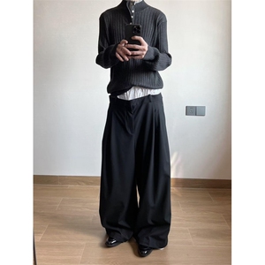 1506-1/M56081/P54冬领针织衫毛衣男修身韩版粗条纹纯色打底衫图片
