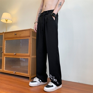 港风  新中式休闲裤西裤长裤冰丝裤直筒裤A014-DY2376-P50控68图片