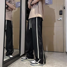 潮牌美式直筒裤子男高街新款排扣裤男宽松运动休闲长裤B4026-P38，男装休闲裤，星座1008-1