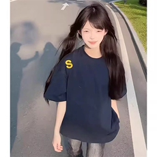 万针全刺绣工艺抖音得物高品质260克重磅纯棉双纱美式高街短袖T恤，男装T恤，电商A486-1